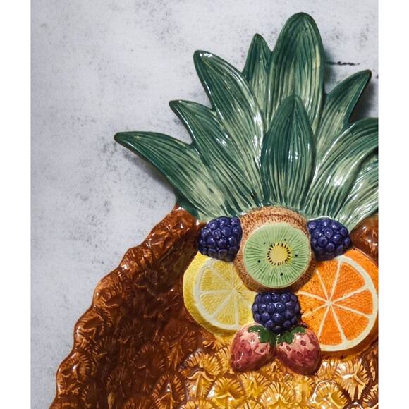 Fitz and Floyd Tango Collection Pineapple Bowl Vintage Rare 11"×19" - Picture 2 of 6